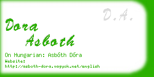dora asboth business card